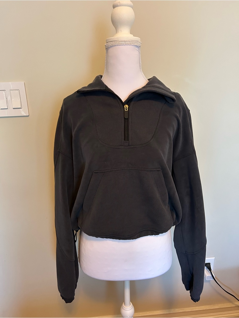 lululemon athletica Gray/blue soft stream Half-Zip Sweater